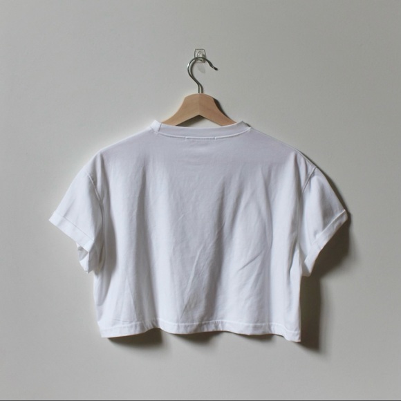 Missguided Petite White Roll Sleeve Crop Top - Picture 6 of 6